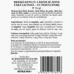 Brioșă keto cu lămâie și afine, fără lactoză 70g