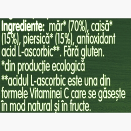 Piure eco din mere, piersică și caisă 125g