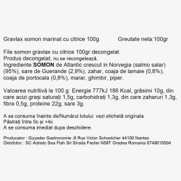 Somon Gravlaks marinat cu citrice 100g