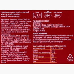 Amestec condimente pentru pui în stil georgian american Sweet & Spicy, 20g