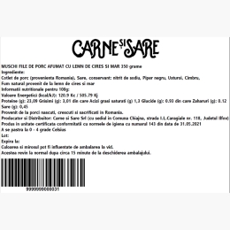 Mușchi afumat file de porc 350g