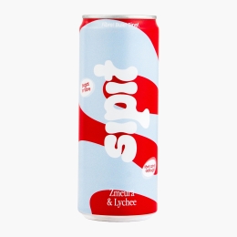 Băutură răcoritoare carbogazoasă prebiotică cu aromă de zmeură și lychee, 0.33l