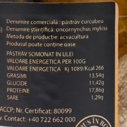 Păstrăv somonat în ulei 250g