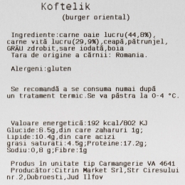 Burger oriental Koftelik 400g