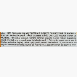 Chipsuri cu proteină de mazăre și aromă de brânză și ceapă, fără gluten 60g