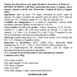 Piure cu mere, zmeură, căpșuni și sfeclă roșie Root Power Mix 200g 