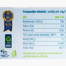 Apă de izvor natural alcalină pH 9.4 2l