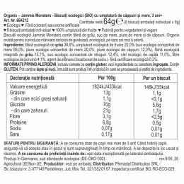 Biscuiți ECO pentru copii, cu umplutură de căpșuni și mere, +3 ani, 64g