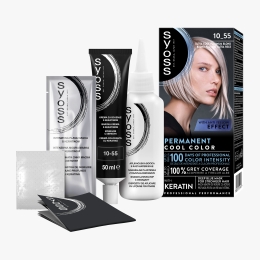Vopsea de păr permanentă Cool and Ashy, 10-55 blond platinat ultra rece 115ml