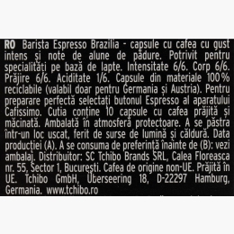 Cafissimo Barista Espresso Brasil, 10 băuturi, 78g, cafea capsule