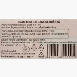 Brânză Edam mini batoane 5x20g