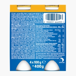 Iaurt de băut cu piersică și fructul pasiunii, vitamine (C, B6 și D) și magneziu, 4x100g