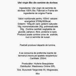 Măslinescu - Ulei virgin eco de semințe de dovleac 250ml