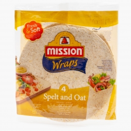 Lipii din făină de grâu spelta și fulgi de ovăz Wraps, 4 buc 245g