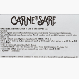 Cârnați cu boabe de muștar afumați cu lemn de cireș și măr 500g