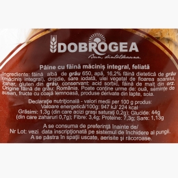 Pâine integrală feliată 700g