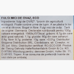 Fulgi mici de ovăz eco, 500g