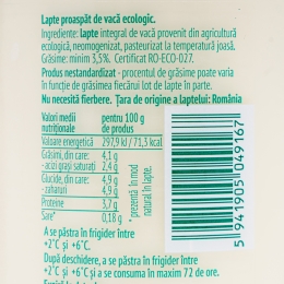 Lapte ecologic de vacă 1l