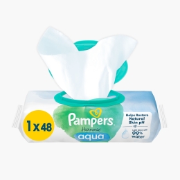 Șervețele umede Harmonie Aqua, 0% plastic, 48 buc
