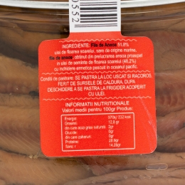 File de anșoa în ulei de semințe de floarea-soarelui 580g