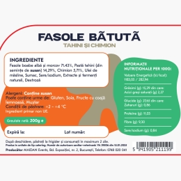 Fasole bătută cu tahini și chimion 200g