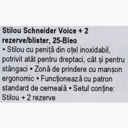 Stilou Voice alb-albastru +2 rezerve cerneală