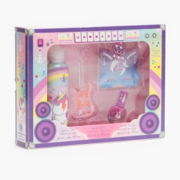 Set cadou copii: parfum 150ml + lac unghii 8ml + balsam buze 5ml + accesorii