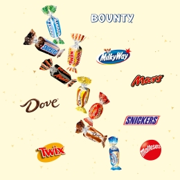 Sticlă mini cu selecții de bomboane de ciocolată 108 g