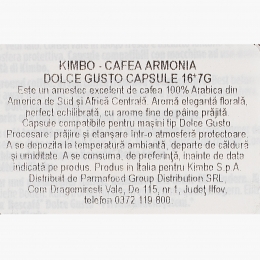 Armonia, 16 băuturi, 112g, capsule cafea