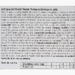 Hrană umedă pentru pisici adulte, cu curcan și creveți, 85g