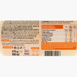 Înghețată cu aromă de cocos, mango și sirop de ciocolată albă 900ml (470g)