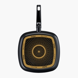 Tigaie grill Simple Cook, 26x26cm, Thermo-Signal, înveliș antiaderent din titan