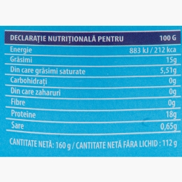 Ton solid în ulei de floarea soarelui 160g