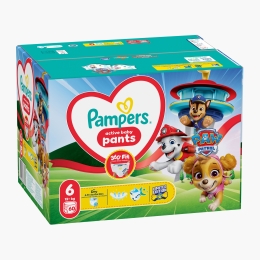 Scutece chiloțel Active Baby Pants Patrula Cățelușilor, mărimea 6, 13+ kg, 60 buc