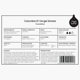 Columbia El Vergel Estate 250g cafea de specialitate boabe