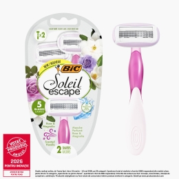 Aparat de ras pentru femei Soleil Escape cu 5 lame, Trandafir & Magnolie, 2 buc
