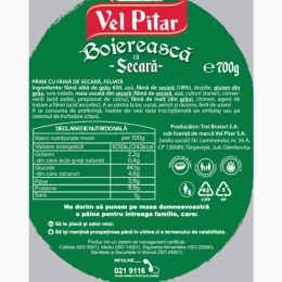 Pâine cu secară, feliată 700g