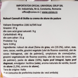 Cannoli di Sicilia cu cremă de alune de pădure 200g