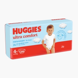 Scutece Ultra Comfort Mega băieți mărimea 4+, 10-16kg, 60 buc