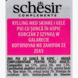 Hrană umedă pentru pisici adulte, 70g, pui cu șuncă în aspic