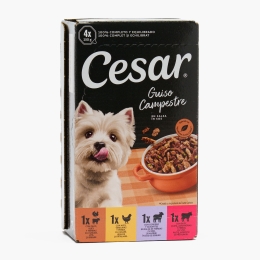 Hrană umedă pentru câini adulți 4x150g, cu vită, miel, curcan și vită și pasăre