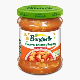 Ciuperci feliate și legume în sos de roșii 500ml