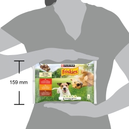 Pachet mix hrană umedă pentru câini adulți, plicuri (vită, pui, miel) 4x85g