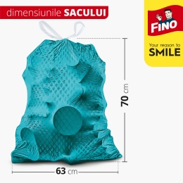 Saci menajeri parfumați, cu șnur, 60l, 8 buc