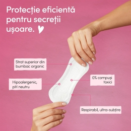 Absorbante zilnice bumbac organic Ultra thin, 24 buc