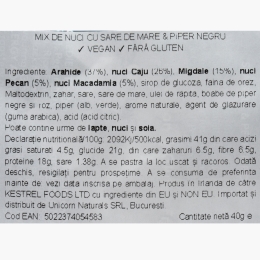 Mix de nuci cu sare de mare si piper negru 40g