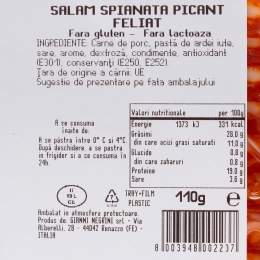 Salam Spianata picant, feliat 110g