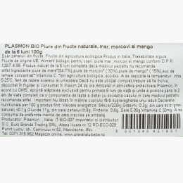 Piure eco de morcov, mango și măr 100g