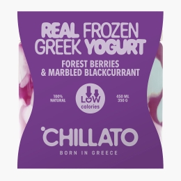Iaurt grecesc înghețat cu fructe de pădure și coacăze negre 450ml (350g)