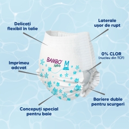Scutece chiloțel pentru baie M, +12 kg, 12 buc
